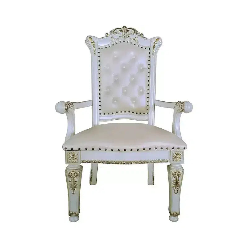 Fauteuil d'appoint 24 po en similicuir, fini perle antique