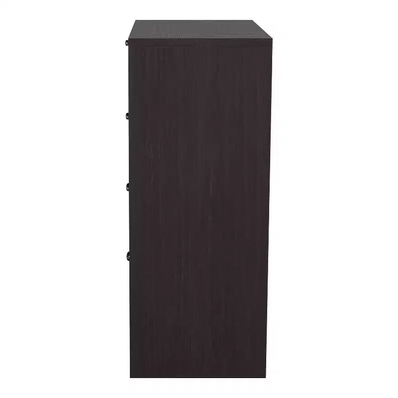Commode transitoire à 4 tiroirs en similicuir tressé, expresso