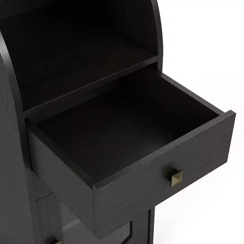 Meuble colonne avec tiroir, 70,8 po, Espresso – Meuble de rangement de style transitionnel avec tablettes ajustables