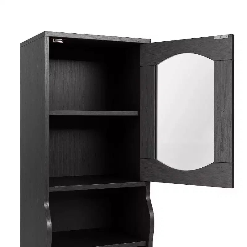 Meuble colonne avec tiroir, 70,8 po, Espresso – Meuble de rangement de style transitionnel avec tablettes ajustables