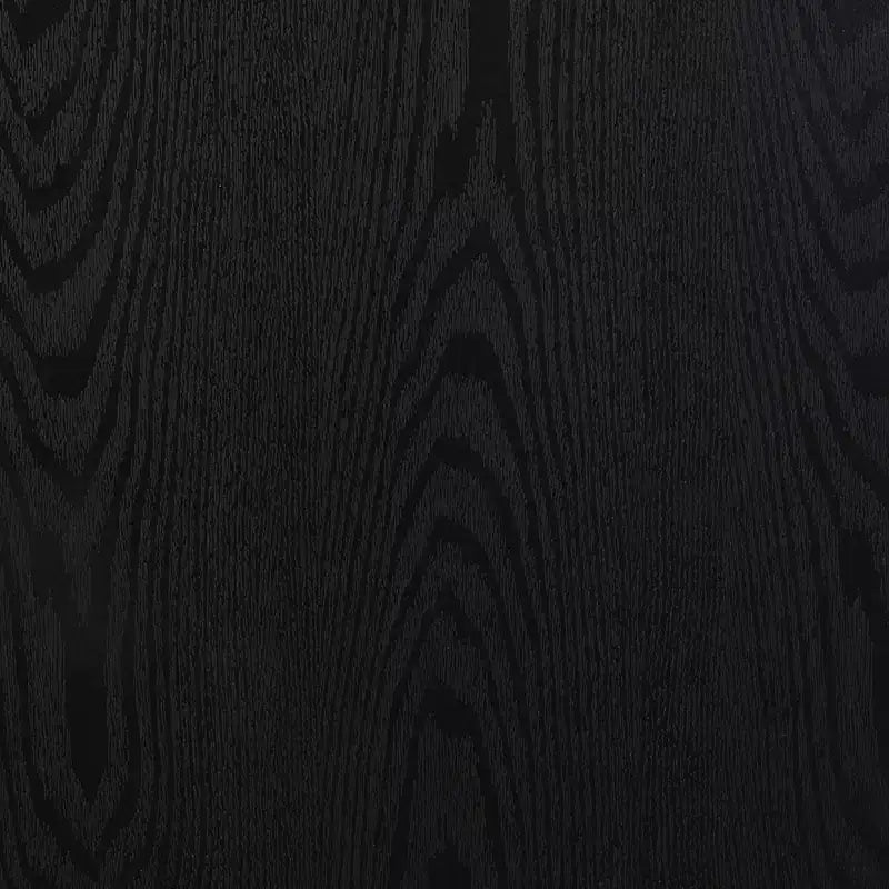 Console 2 niveaux avec tiroir et étagère inférieure, Noir, Détail en rotin