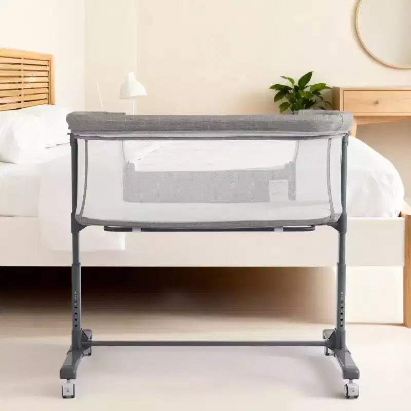 Berceau pour bébé avec roulettes – Beige / Gris / Rose, Cododo, pour 1 bébé