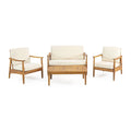 Ensemble de conversation d'extérieur 4 places en bois d'acacia Willowbrook par Christopher Knight Home