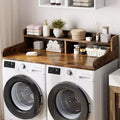 Comptoir de lave-linge et sèche-linge à 2 niveaux avec étagère ou tiroirs, couvercle de comptoir de buanderie avec coussin antidérapant, 54x27,5 - Dessus de lave-linge pour plier les vêtements