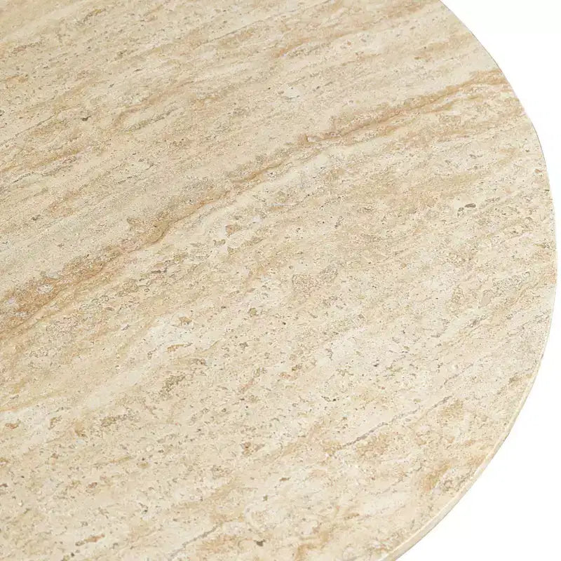 Table basse piédestal ronde en Fiberstone, table d'appoint sculptée pour l'intérieur et l'extérieur avec patins antidérapants