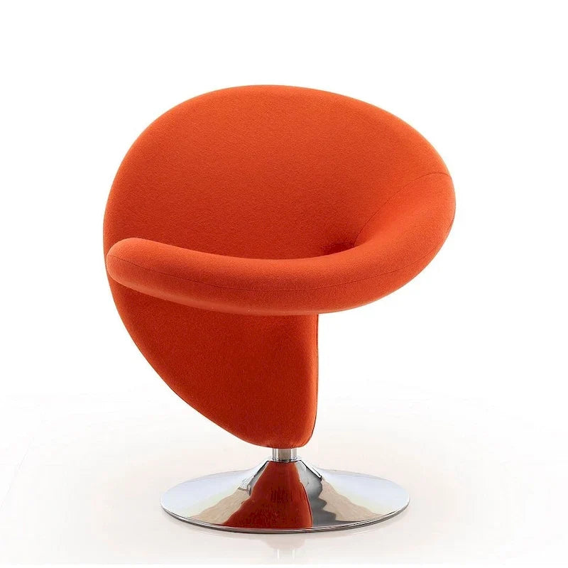 Fauteuil pivotant en mélange de laine et chrome Curl de Manhattan Comfort (lot de 2)
