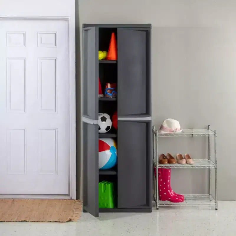 Lot de 2 armoires de rangement de garage Sterilite à 4 étagères réglables, gris