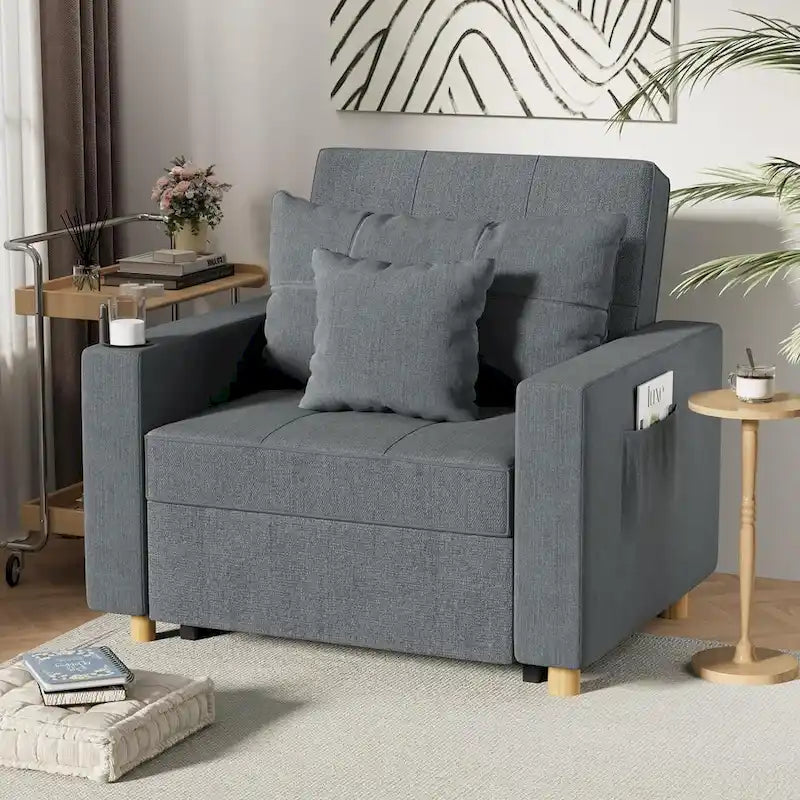 Fauteuil convertible 3-en-1, plusieurs coloris, une place