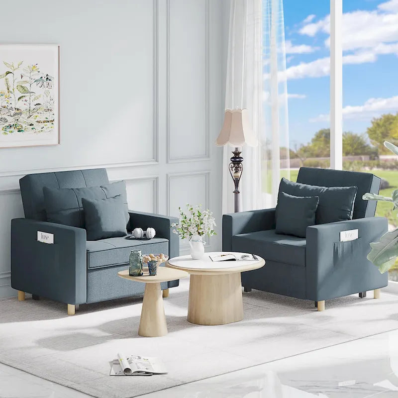 Fauteuil convertible 3-en-1, plusieurs coloris, une place