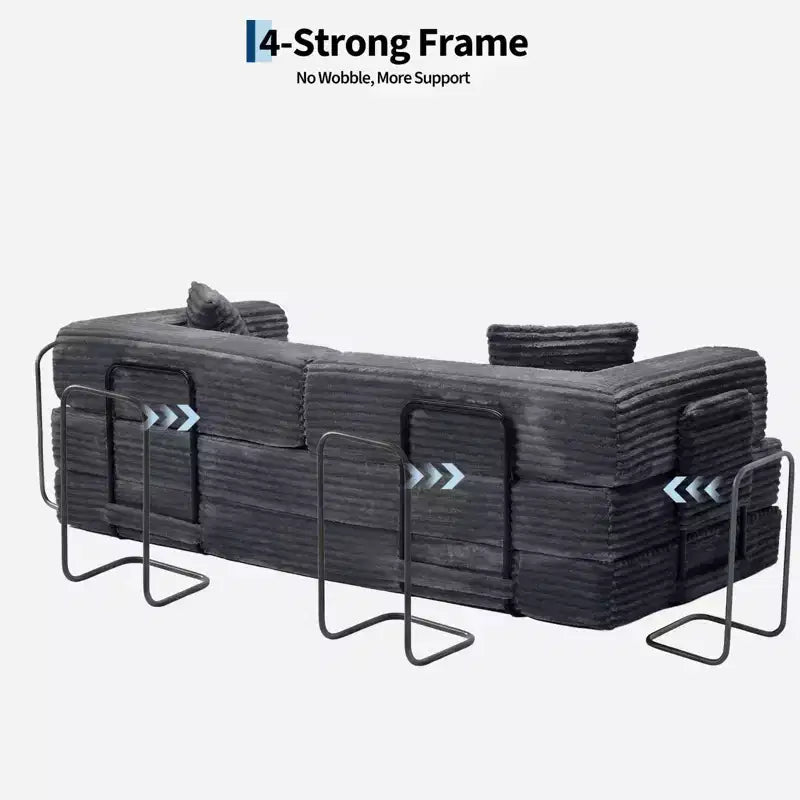 80,7 Canapé-lit convertible 5-en-1 – Corduroy, 1200 lbs, Aucun assemblage requis
