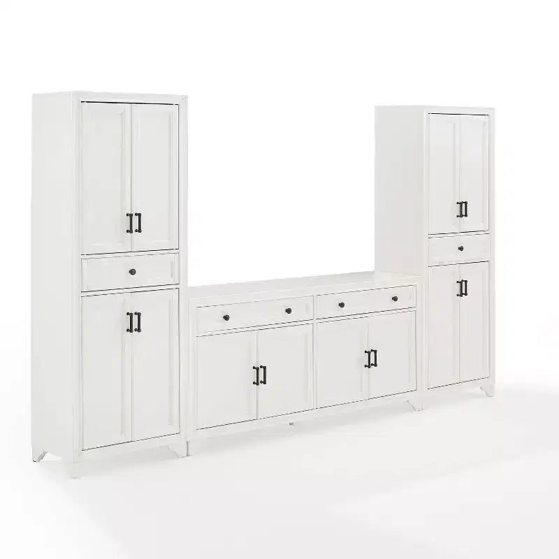 Ensemble buffet et garde-manger 3 pièces Tara aspect vieilli - Crosley