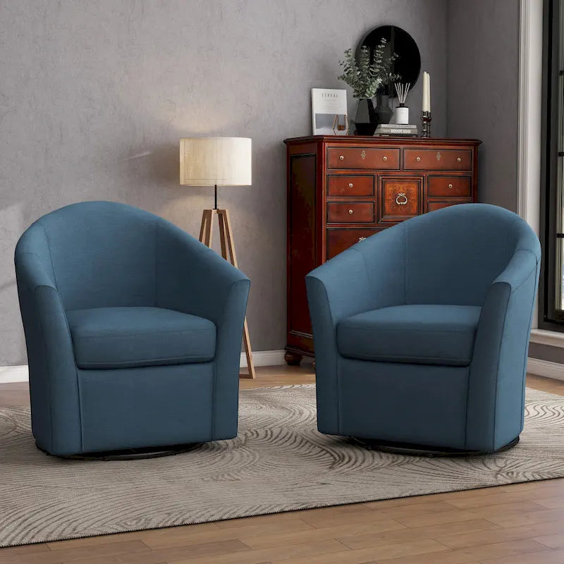 Lot de 2 fauteuils pivotants modernes avec accoudoirs pour salon