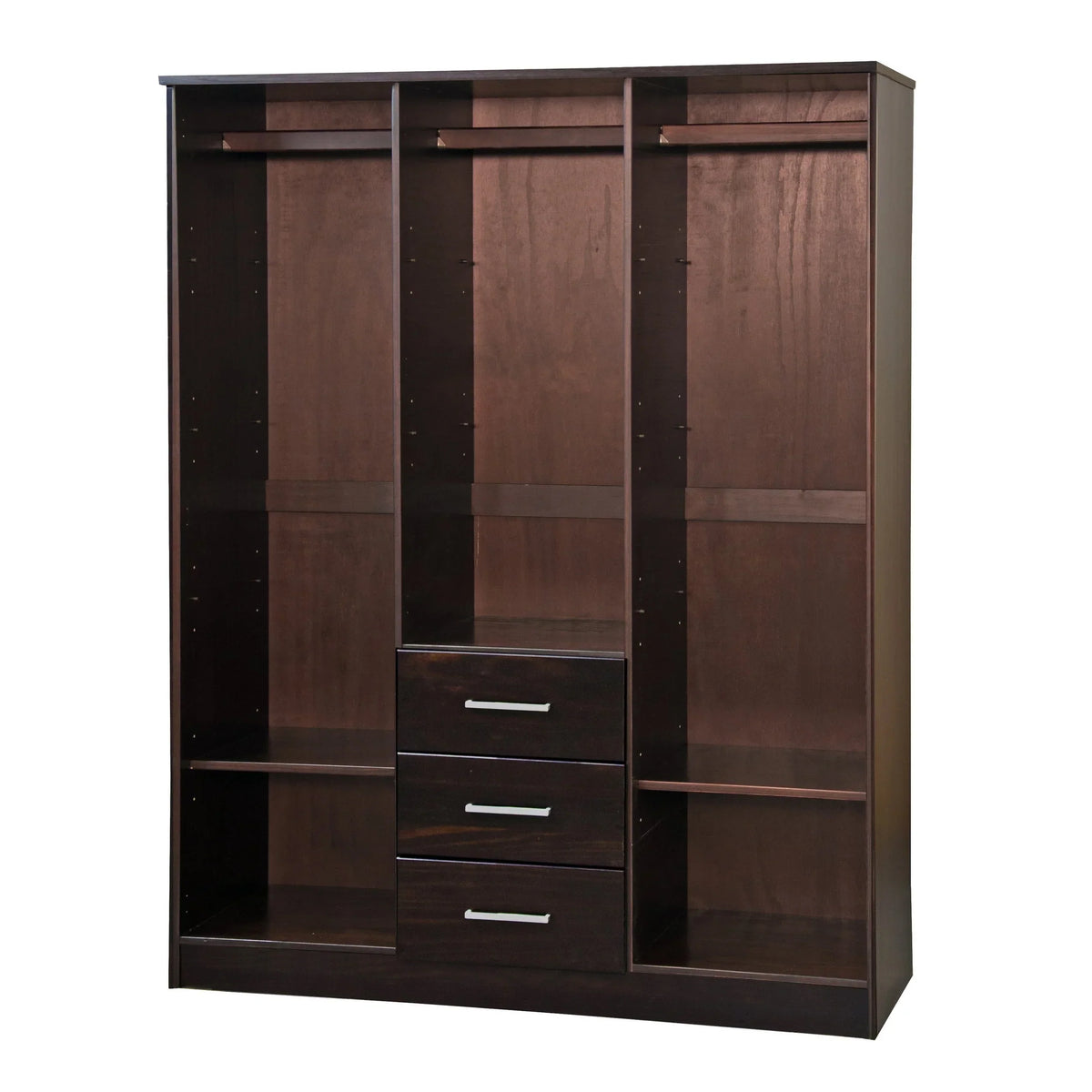 Palace Imports Armoire Cosmo 3 portes 100 % bois massif avec portes en bois massif ou portes miroir