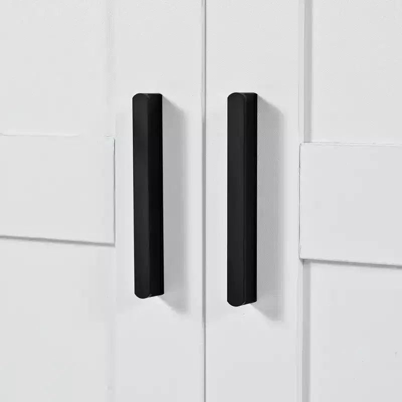 Garde-manger de cuisine autoportant 77H, armoire de rangement de style ferme avec étagères réglables, étagères de porte, tiroirs et casiers à vin - ModernLuxe