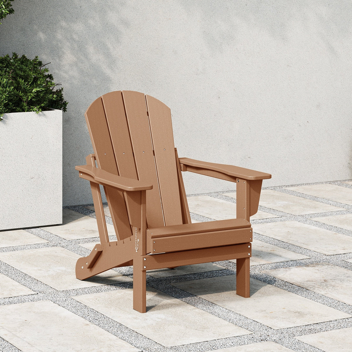 Chaise Adirondack pliante d'extérieur tout temps Polytrends Laguna résistante à la décoloration pour patio