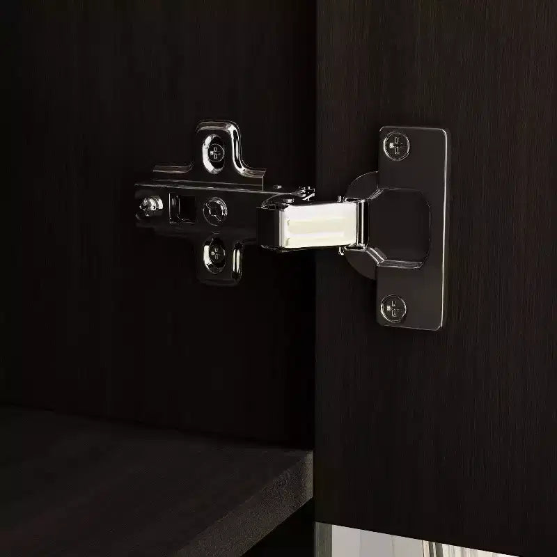 Hitow Armoire de rangement double tiroir avec portes miroir et zones de rangement