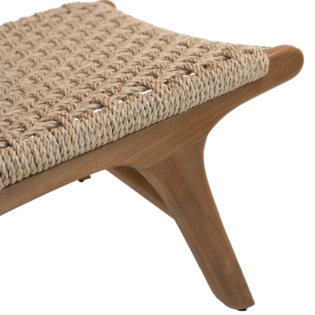 Fauteuil de jardin rustique en teck tressé - Extérieur