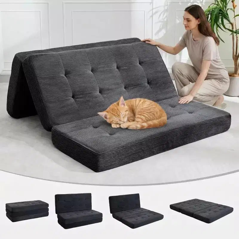 Canapé-lit pliable en mousse à mémoire de forme 39x75 - Matelas capitonné de 6 pouces