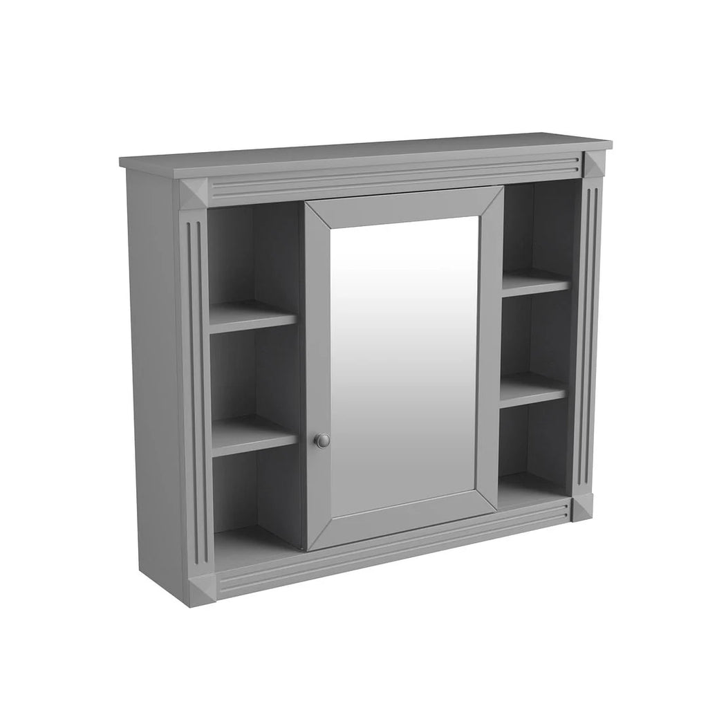 Meuble-lavabo de salle de bain moderne de 91 cm avec lavabo et armoire de toilette, 2 portes et 2 tiroirs