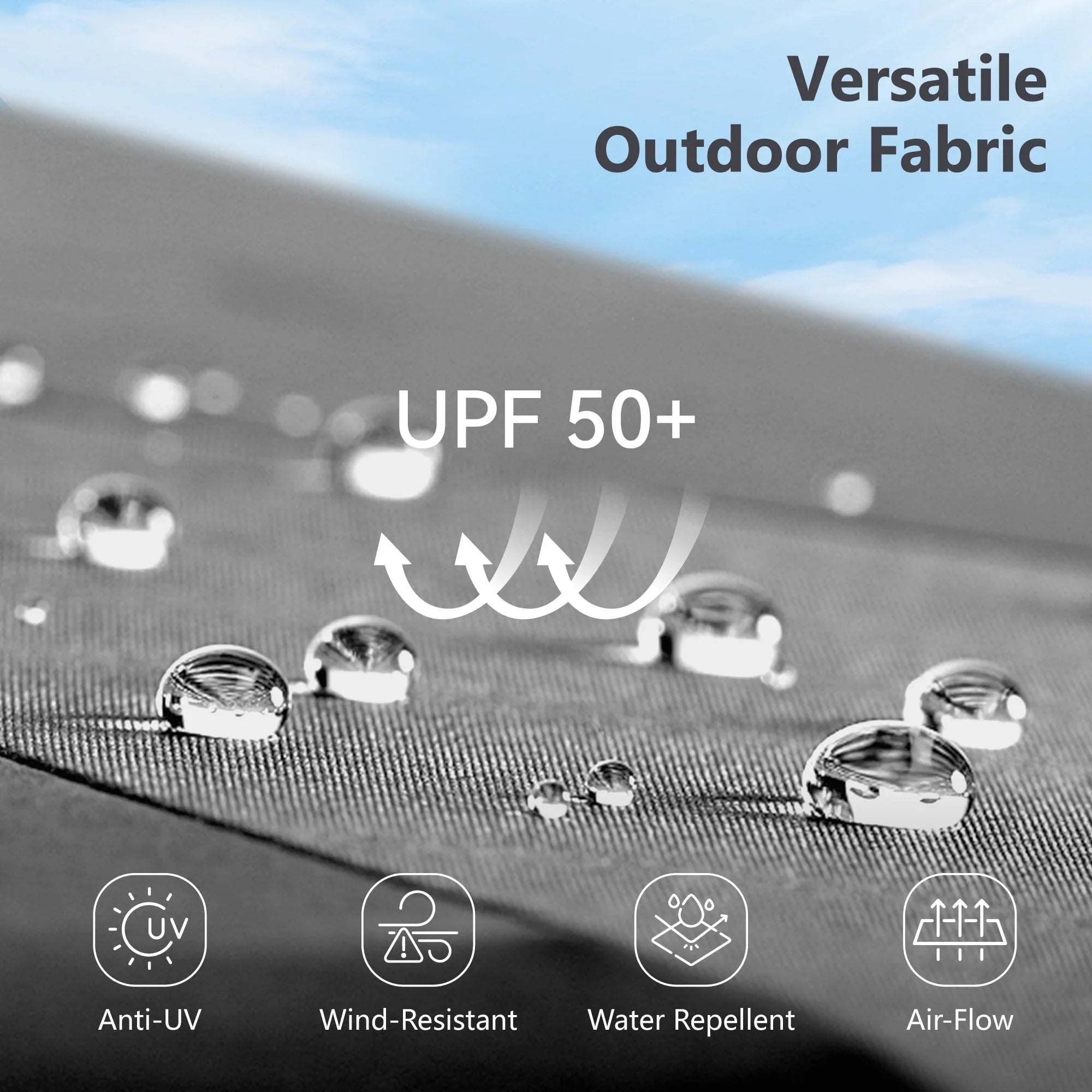 MAISON ARTS Parasol excentré rectangulaire de 4,5 m avec manivelle, parasol de marché double face d'extérieur avec lumières LED solaires et base incluse