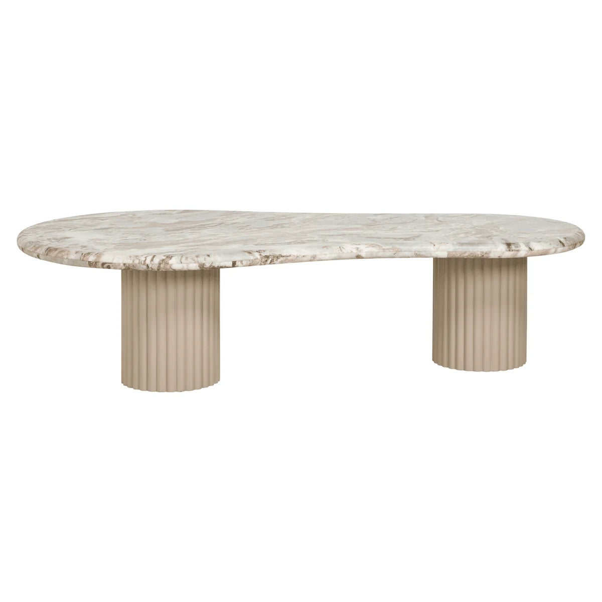 Table basse avec plateau en marbre de forme galet