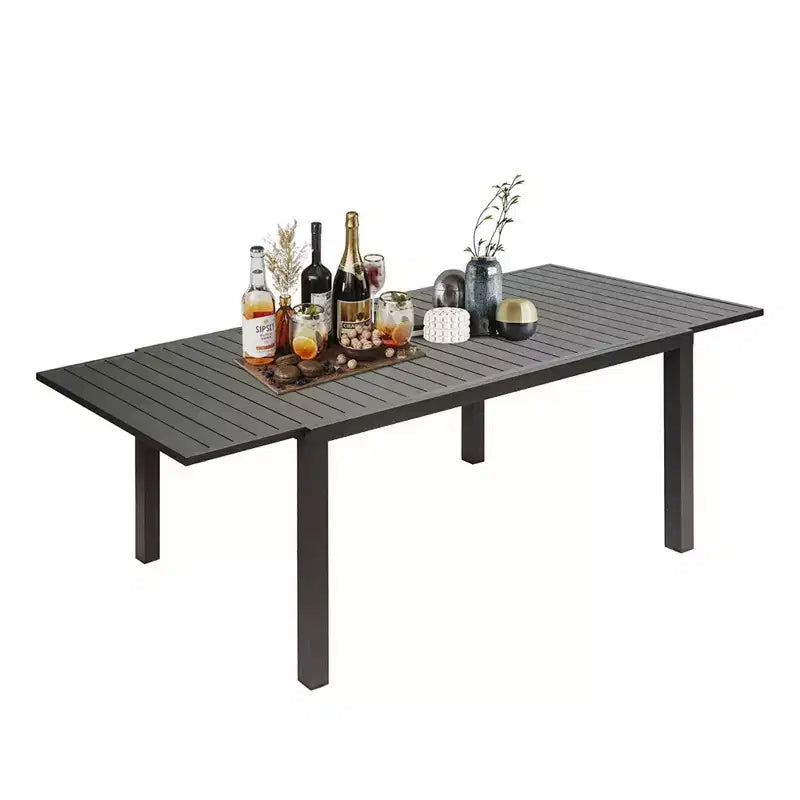 Table à manger extensible Okak en aluminium pour patio, cuisine et salle à manger