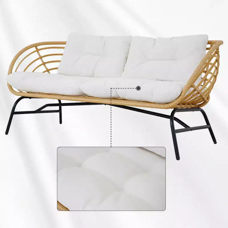 Ensemble de patio extérieur 5 pièces en osier GRANDPATIO avec causeuse