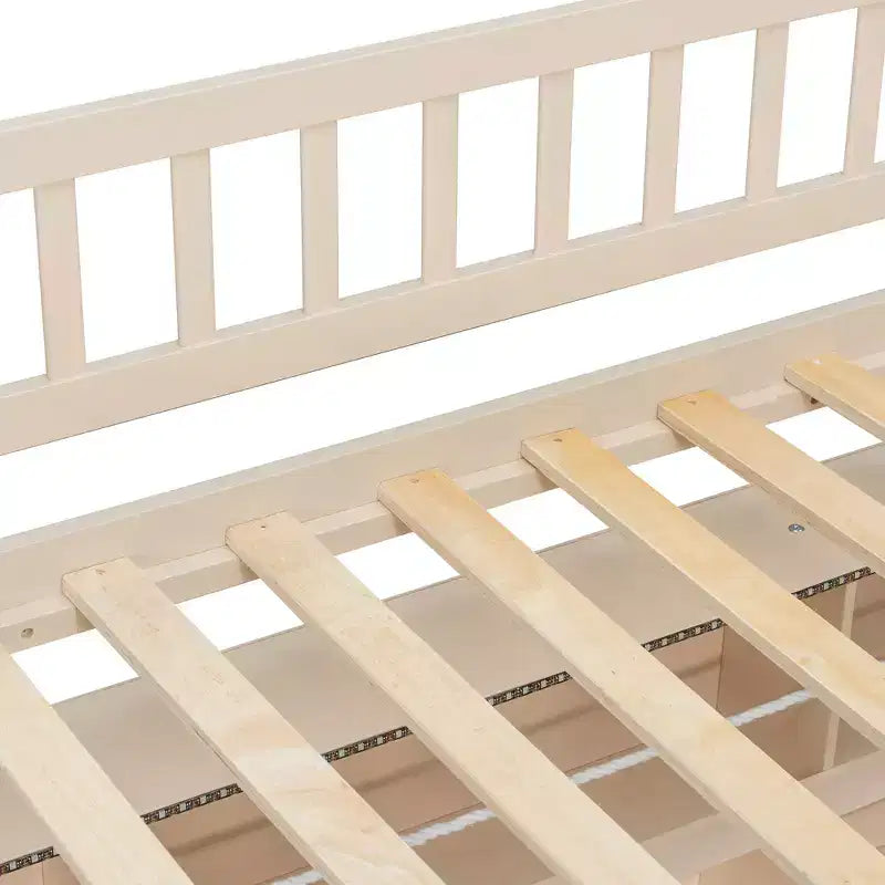 Lit superposé moderne bas Luxystar double sur double avec rangement, étagères éclairées et panneau perforé