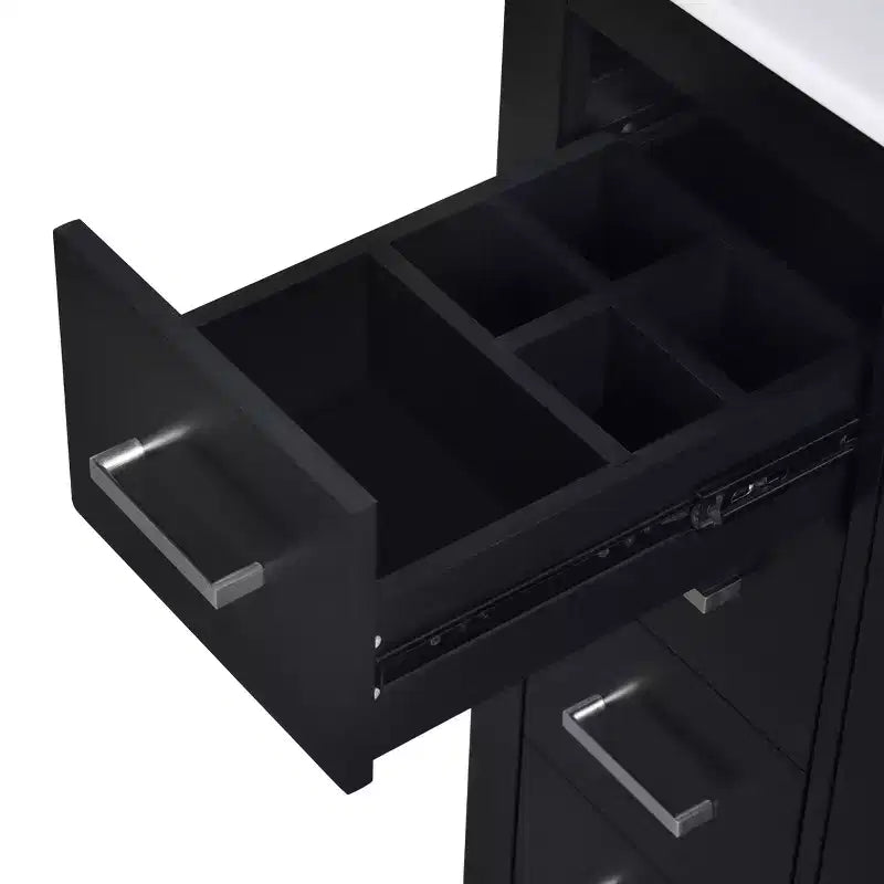 Meuble-lavabo de salle de bain 30 po avec armoire et 3 tiroirs – Noir / Bleu / Vert / Indigo / Blanc