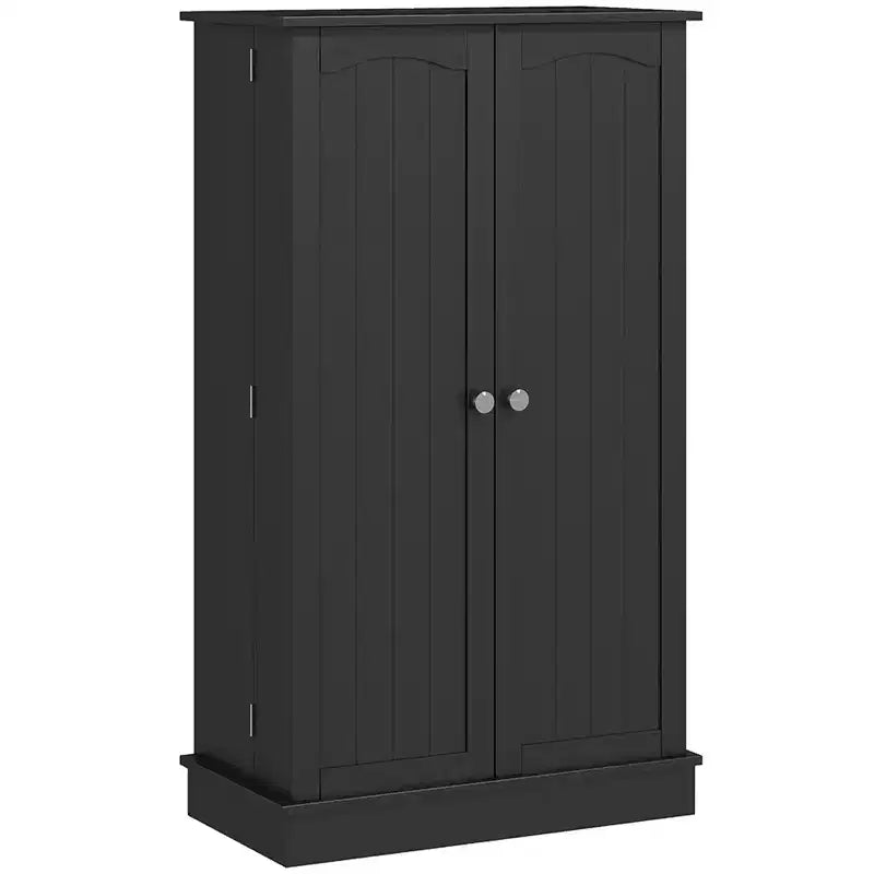 HOMCOM Meuble de cuisine 41, Armoire de cuisine à 2 portes avec 5 étagères de rangement, 12 porte-épices et étagères réglables pour salle à manger