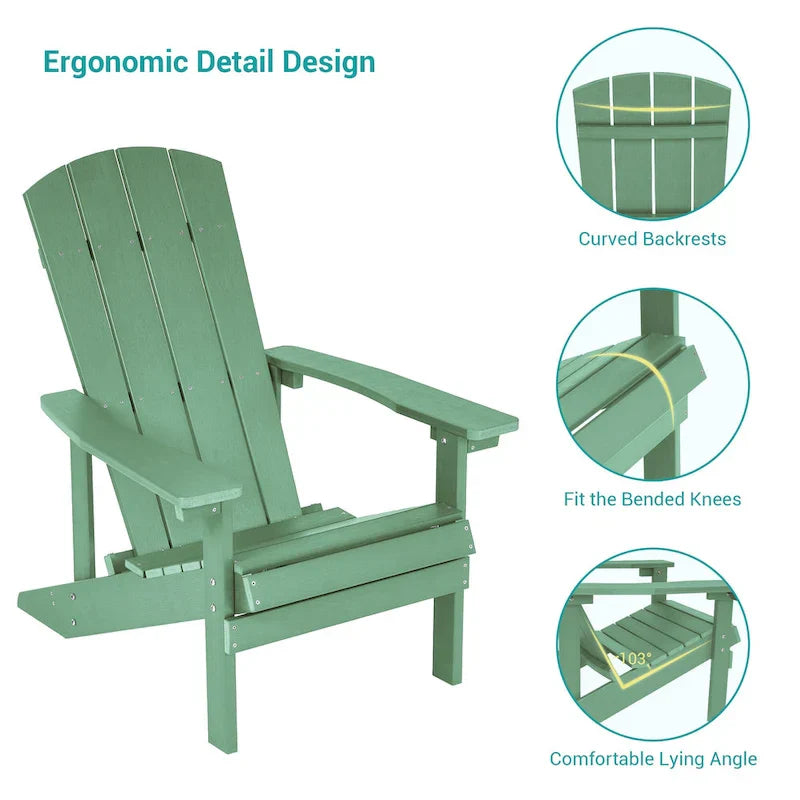 Chaises Adirondack d'extérieur en bois résistantes aux intempéries Bonosuki - Lot de 4