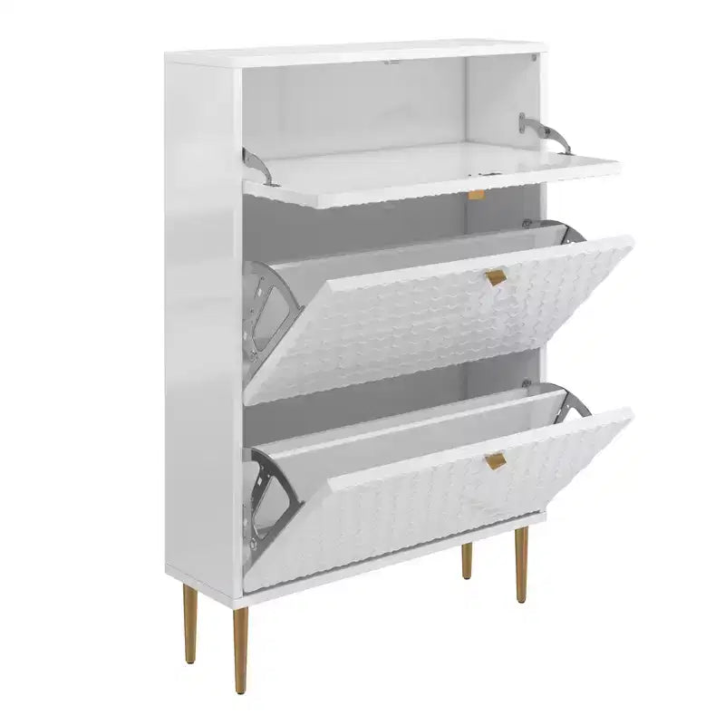 CLIHOME Meuble à chaussures d'entrée 24 paires, avec tiroirs basculants, étagère de rangement