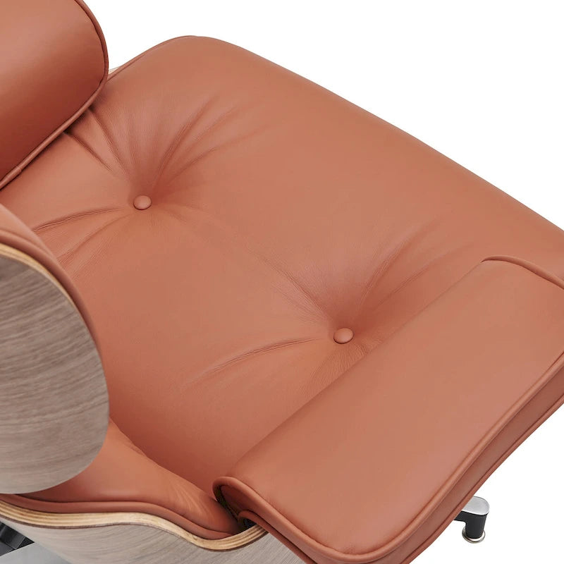 Fauteuil inclinable en cuir de style Mid-Century Modern