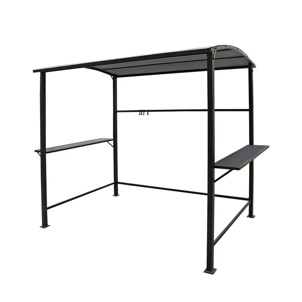 Abri barbecue en acier avec auvent, 1,5 x 2,4 m