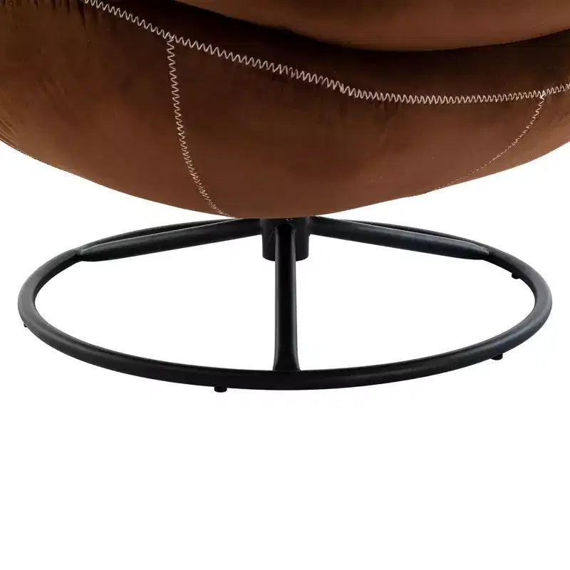 Fauteuil d'appoint en velours Okak avec pouf, fauteuil de salon moderne de style scandinave sans accoudoirs, fauteuil d'appoint doux et confortable pour regarder la télévision, jouer à des jeux