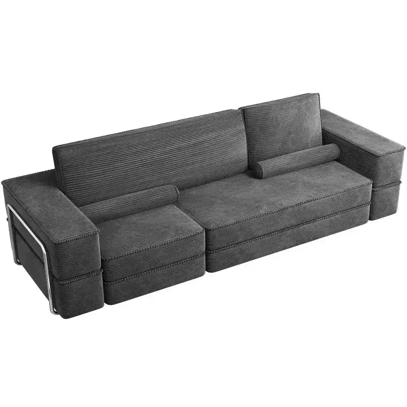 Canapé sectionnel convertible Cloud, canapé sectionnel confortable en velours côtelé, canapé confortable avec assise profonde et coussins hauts, facile à assembler