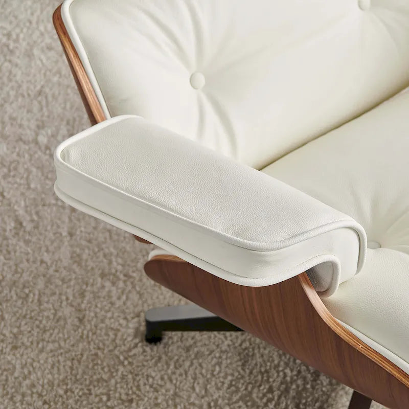 Fauteuil inclinable en cuir de style Mid-Century Modern