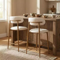 Tabouret de bar hauteur comptoir avec assise rembourrée et pieds en métal, chaise d'îlot de cuisine moderne de 26,3 pouces