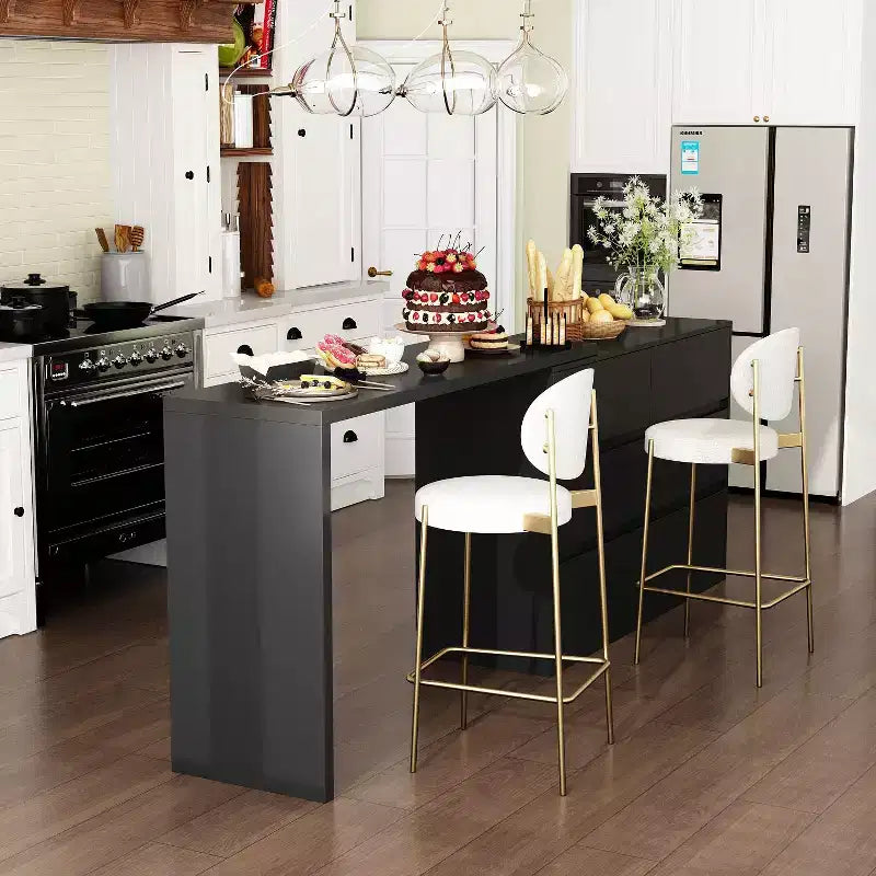 Desserte de buffet intelligente rotative/extensible avec 6 tiroirs, plan de travail étendu, tapis antidérapant, table à manger rotative, îlot de cuisine/garde-manger