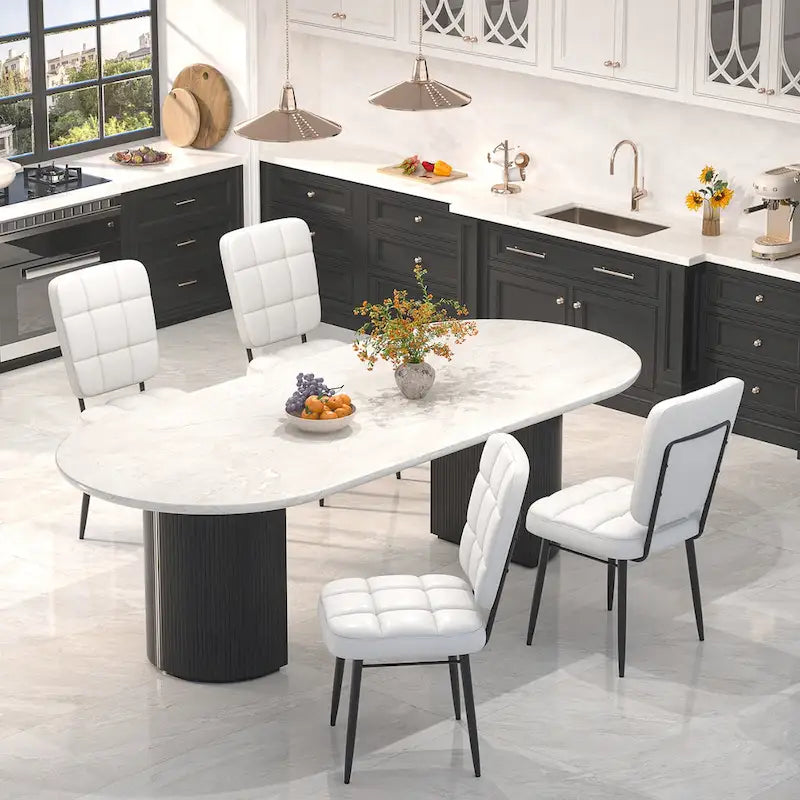 Lot de 2/4/6/8 chaises de salle à manger modernes, chaises de cuisine rembourrées avec coussin épais pour salle à manger
