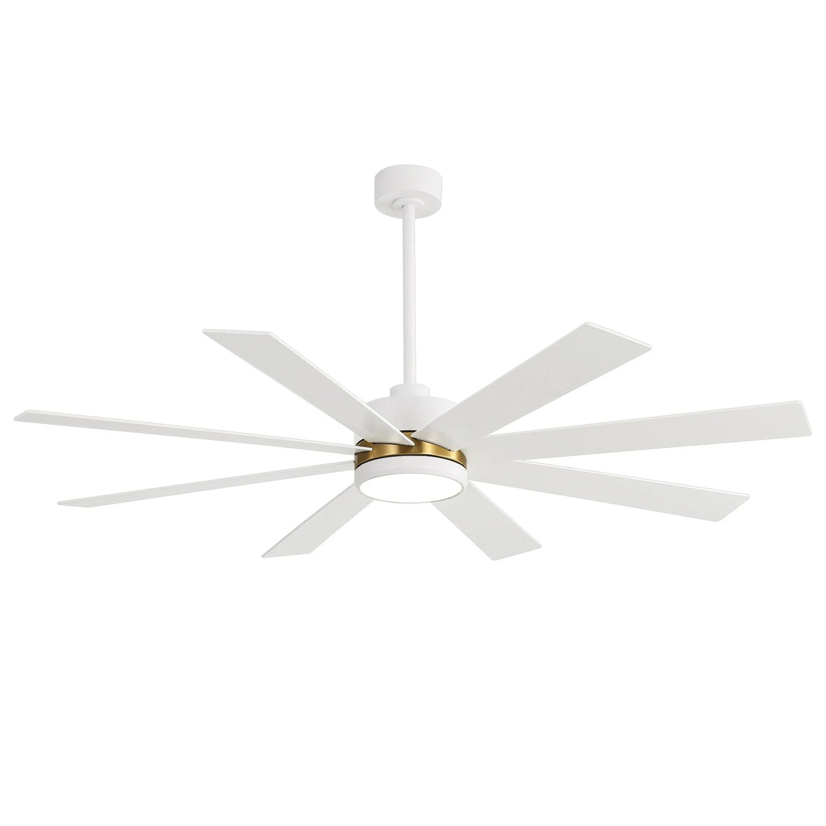 Ventilateur de plafond de 65 pouces à 8 pales noires avec lumière LED et télécommande