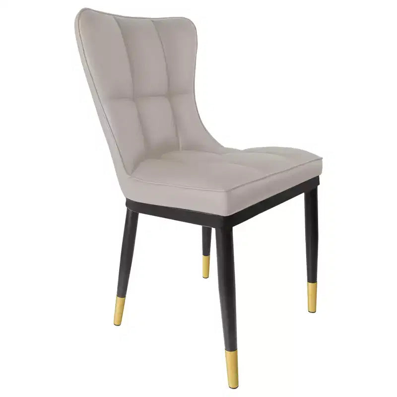 Bekrvio Lot de 6 chaises de salle à manger, modernes, rembourrées, en similicuir, avec haut dossier, pieds en métal, chaises de cuisine sans accoudoirs pour salon et salle à manger
