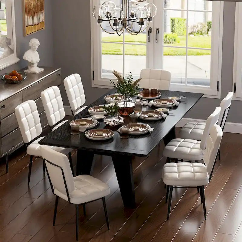 Lot de 2/4/6/8 chaises de salle à manger modernes, chaises de cuisine rembourrées avec coussin épais pour salle à manger