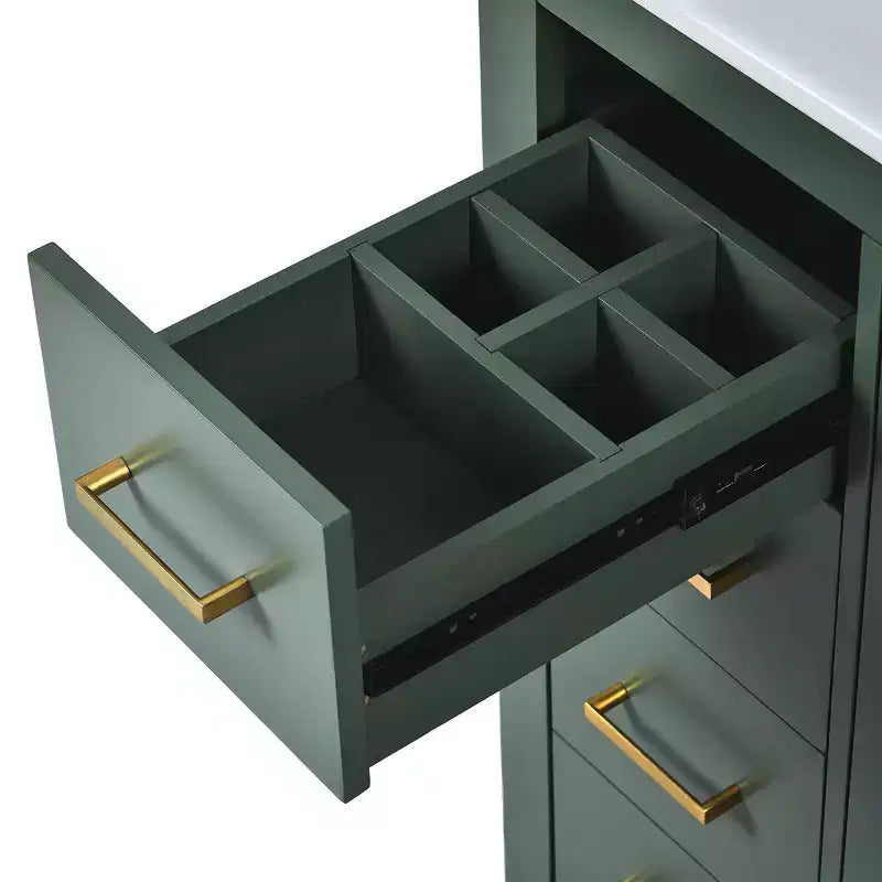 Meuble-lavabo de salle de bain 30 po avec armoire et 3 tiroirs – Noir / Bleu / Vert / Indigo / Blanc
