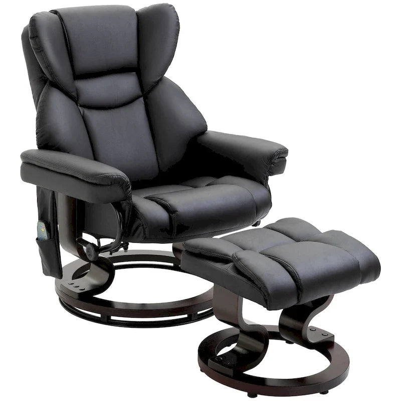 Fauteuil de massage inclinable HOMCOM avec pouf repose-pieds
