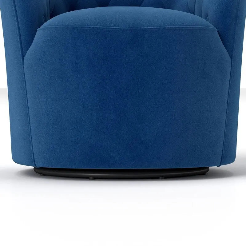 Fauteuil baril pivotant à 360 degrés SEYNAR moderne en velours avec dossier capitonné, lot de 2