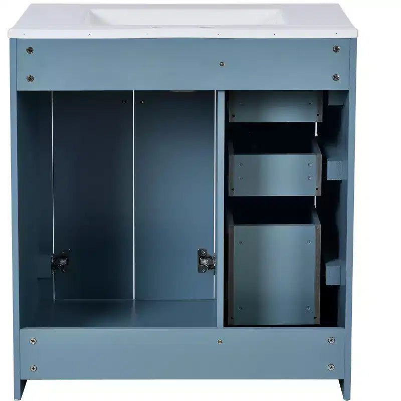 Meuble-lavabo de salle de bain 30 po avec armoire et 3 tiroirs – Noir / Bleu / Vert / Indigo / Blanc