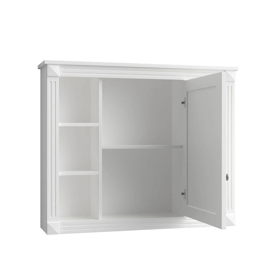 Meuble-lavabo de salle de bain moderne de 91 cm avec lavabo et armoire de toilette, 2 portes et 2 tiroirs