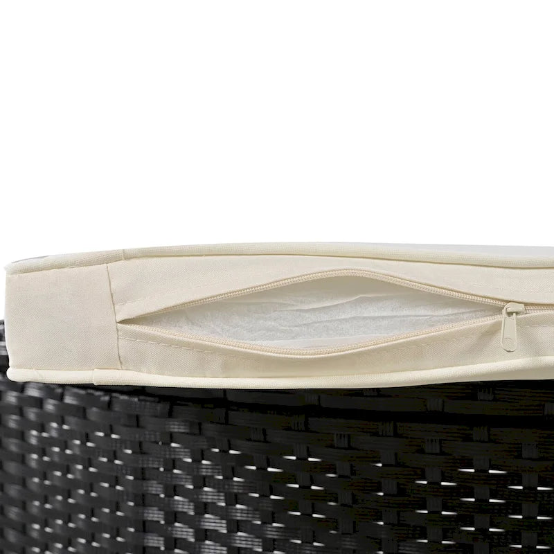 Canapé d'angle d'extérieur en rotin pour spa, forme quadrilatérale