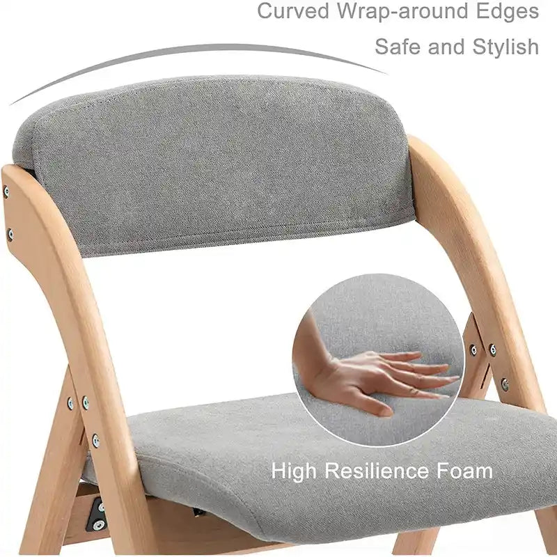 Chaises de salle à manger pliantes empilables en bois avec sièges rembourrés (lot de 4)